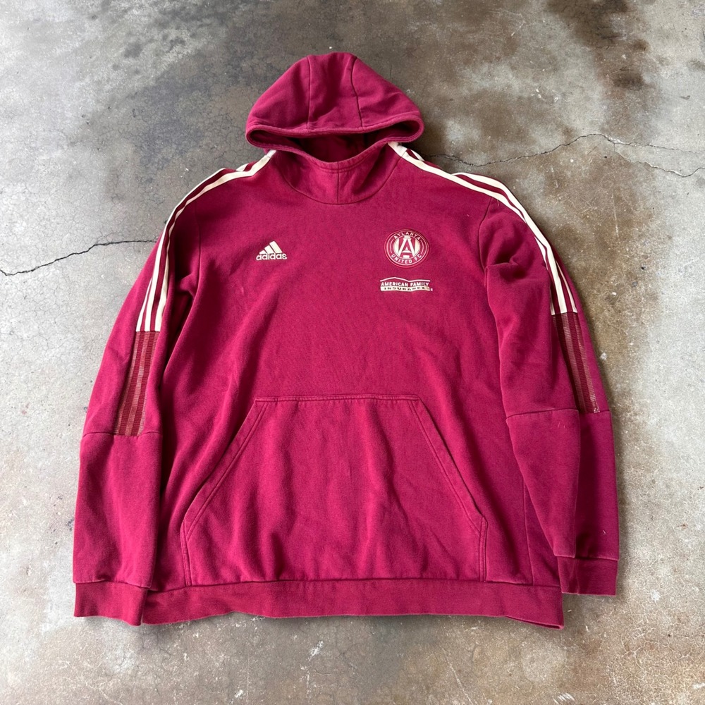 Adidas Hoodie Mens 2XL Burgundy Excellent Atlanta United FC Soccer Pullover